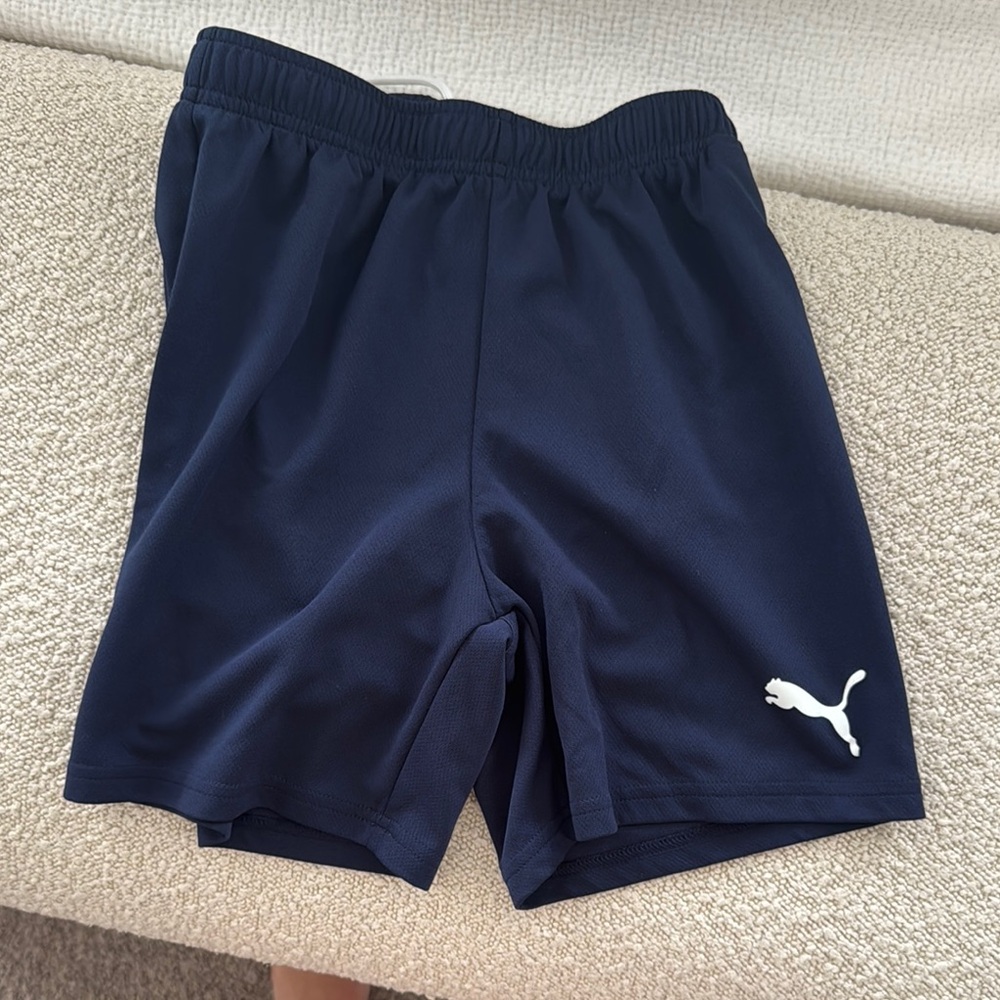 Puma Blue Athletic Shorts Lightweight Performance Youth Large
